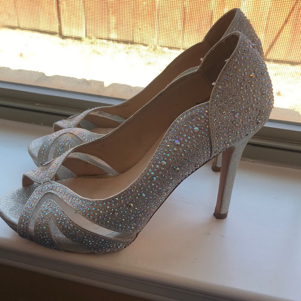 Gorgeous Silver Crystal Shoes